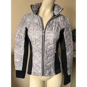 Guess Quilted Puffer Jacket Coat Packable LightWeight Gray Hoodie Y2K Women's‎ S